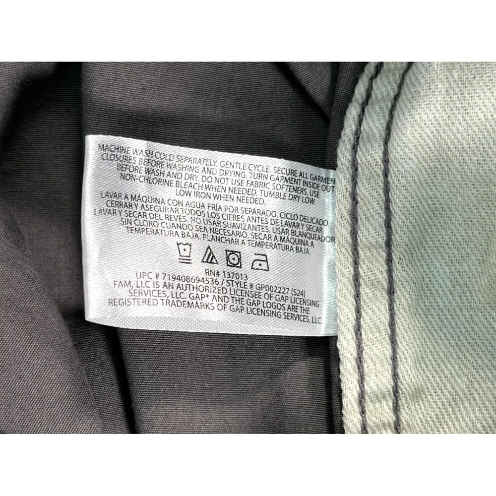GAP Chino Shorts Mens Medium Gray Cotton‎ Stretch Drawstring Flat Front Outdoor
